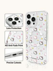 Miniso HelloKitty 透明膠帶無線磁吸充電手機殼，防滑防摔防指紋，適合 iPhone 18Duo 18pro 18promax、Android 系列 Galaxy S22 S23 S24 S25 S26、Apple 17 17Air 17pro 17promax、11 12 13 14 15 16pro 16promax 14Plus 15Plus 16Plus 16pro 16promox XR，節日禮物手機殼 - 透明3 - 查看 3