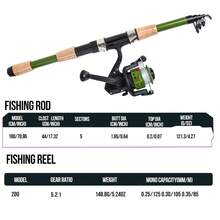 KecchKrezing Brand New Army Green Fishing Rod & Reel Set, Includes Tackle Box And Storage Bag, All-In-One Equipment, Suitable For Freshwater Bass And Carp, Outdoor Camping First Choice - Green - View 4