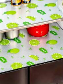 4pcs Waterproof Refrigerator Mats - Moisture-Proof, Non-Slip, Washable And Reusable. Made Of EVA Material With Novel Lemon Pattern. Suitable For Refrigerator And Kitchen Decor. Door Mats, Personalized Gifts, Kitchen Essentials, Kitchen Gadgets - Multicolor - View 12