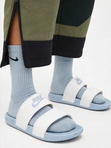 Nike Offcourt DUO SLIDE Women's Comfortable, Durable, Non-Slip, Breathable Slides Blue/White - White - View 1