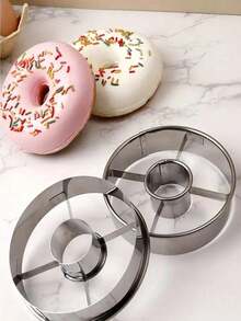 SikeSike 4pcs Durable Stainless Steel Donut Mold - Perfect For Homemade Donuts, Cookies And Cake Donut Mold Diy Baking Tool, Kitchen Gadget - View 7