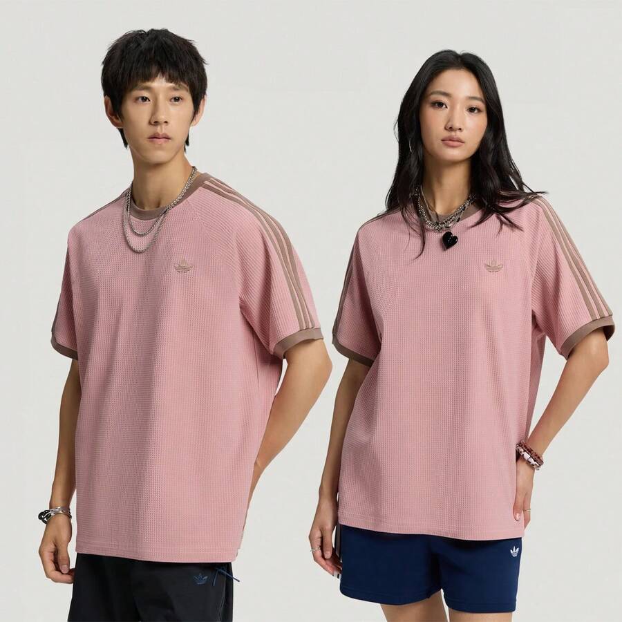 Adidas Trefoil SS TEE U Loose Casual Sports Short Sleeve T-Shirt - Pink - View 1
