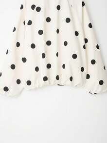Camellia Autumn/Winter New Women's European And American Style Fashion Minimalist Polka Dot Flight Jacket - White - View 4