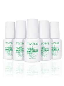 TWOING 5pcs/3pcs/1pc 8ml Quick-Drying Brush-On Nail Glue For Press-On Nails, Acrylic Nail Tips, Fake Nails, Small Rhinestones & Nail Charms, Clear Strong-Hold Adhesive, No UV Lamp Needed - Transparent - View 14