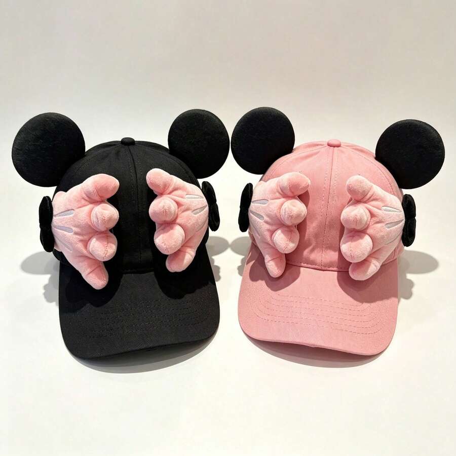 1 mũ lưỡi trai Disney mới họa tiết hoạt hình nơ và lá cọ, mũ lưỡi trai che nắng dễ thương hài hước - Nhiều kiểu dáng - Xem 1