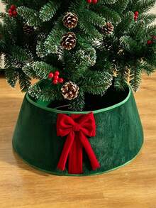 Christmas Tree Collar With Bow, Soft And Fluffy Christmas Tree Ring Bohemian Style Tree Skirt, Suitable For Holiday Decoration Indoor Home Decor - Christmas Tree Skirt - View 10