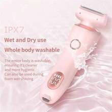 女性電動除毛器 2合1，適用於腿部、手臂、臉部與私密處，無線比基尼修剪器，可拆卸式刀頭，無痛，乾濕兩用，便攜電池式電動除毛器，女性除毛裝置與眉毛修剪器－迷你臉部與身體除毛器，便攜式理髮器，電動拔毛器，眉毛修型工具，女性迷你臉部除毛器 - 彩色 - 查看 8