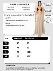 High-Waist A-Line Fluid Drape Skirt, Suitable For Office Commute, Lightweight And Breathable - Khaki - View 9