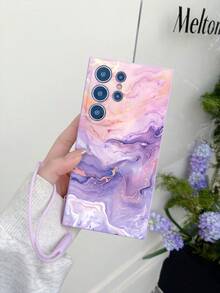 #Android# 1 buah Casing Ponsel TPU Ungu Gradien Pola Marmer Emas Cair Tahan Guncangan dan 1 buah Tali Pergelangan Tangan Silikon Ungu, Cocok untuk Casing Ponsel Serbaguna/Casing Ponsel dengan Tali/Casing Ponsel Lucu/Casing Ponsel Apple/Casing Ponsel Android/Casing Ponsel/Casing Ponsel/Casing Ponsel - MultiWarna - View 5