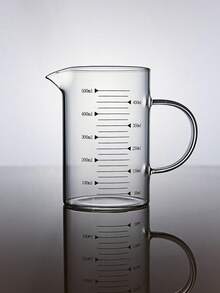 1pc High Borosilicate Glass Coffee Cup Measuring Cup Glass With Handle Graduated Cup Coffee Milk Juice Measuring Cup Transparent Glass Back To School - View 1