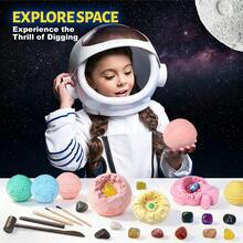 Set Mainan Gali Batu Permata Planet Luar Angkasa, Cocok Untuk Anak Usia 3 Tahun Ke Atas, Balok Gali Planet Tata Surya Dengan Kristal Alami Tersembunyi Dan Figur Pesawat Luar Angkasa Mini, Lengkap Dengan Palu Gali Dan Sikat, Hadiah Edukasi Sains STEM, Cocok Untuk Anak Laki-Laki Dan Perempuan - MultiWarna - View 5