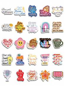 50 Peças Adesivos Decorativos de Lâmpada Vintage com Citações em Inglês, Ilustrações Feitas à Mão de Lâmpada Edison, Lâmpada de Tungstênio, Frases Curtas Brilhantes e Palavras Motivacionais em Inglês, para Diário, Garrafa de Água, Bagagem, Decoração DIY de Sala de Estudos Vintage - Multicolorido - Visão 8