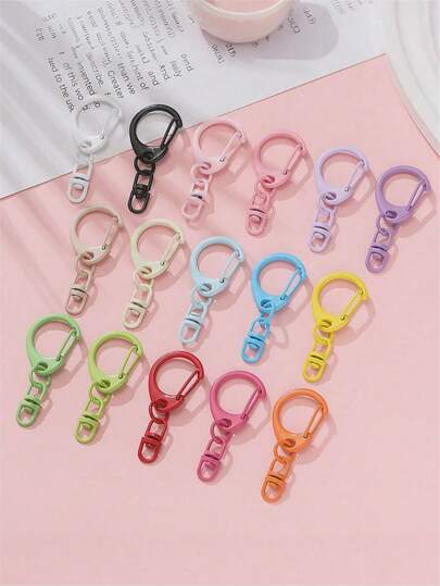 10/20pcs Mixed Color D-Ring, Figure-8 Ring, Keychain, DIY Handmade Bag, Doll, Small C-Shaped Keychain Accessories - Random Color