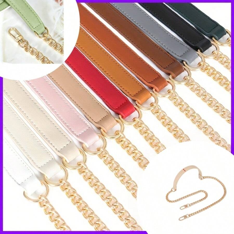 1pc Long Chain Shoulder Strap, 120cm/47.24in, Metal Material, Suitable For Mahjong Bag, Underarm Bag, Replaceable Shoulder Strap, DIY Modification Accessory, Fits Shoulder Bag, Crossbody Bag, Ideal Gift For Friends And Family - 120cm/47.2 Inches - View 1