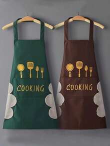 1 buah Celemek Tahan Air Poliester Tahan Lama, Celemek yang Dapat Disesuaikan, Penutup Celemek Dapur, Celemek Sekolah, Termasuk dalam Perlengkapan Dapur, Aksesori Dapur; Tali Leher dengan Saku, Unisex, Cocok untuk Memasak, Memanggang, Membakar, BBQ Luar Ruangan, Perjalanan RV, Berkemah, Cocok untuk Berbagai Liburan dan Musim Kembali ke Sekolah; Dapat Berfungsi sebagai Dekorasi Dapur, Cocok untuk Dekorasi Rumah Secara Keseluruhan, Juga Cocok untuk Dekorasi Kamar, Kelas, Perlengkapan Memasak Praktis di Rumah dan Asrama - MultiWarna - View 7