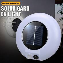 1個圓形太陽能壁燈，感應式LED戶外燈，白色外殼太陽能板自動開關壁掛燈，適用於花園圍欄陽台門廊車庫戶外裝飾照明 - 太陽能燈 - 查看 1