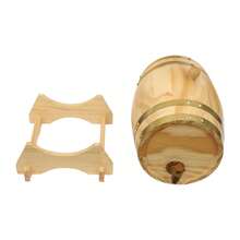 Wine Barrel Wine Barrel With Stand Wood Barrel For Whiskey And Wine - Log Color - View 6