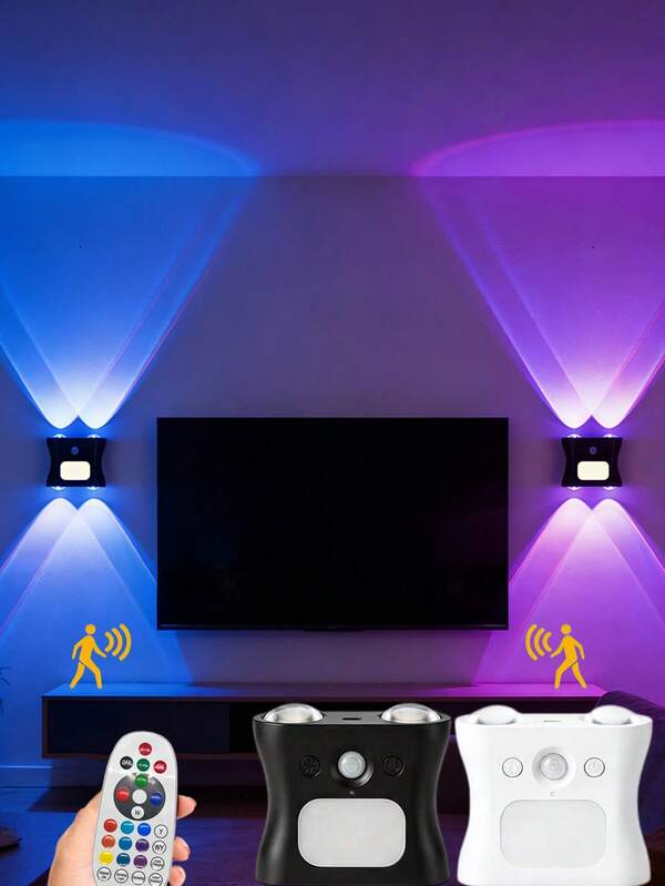 1/2pcs Bedroom Wall Lamp LED Bedside Light Motion Sensor Light Decorative Light Room Decor Light Suitable For Kitchen, Bedroom And Stairway Lighting 1200mAh