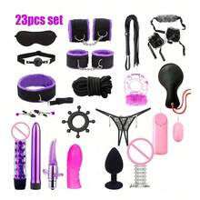 BDSM情侶束縛套裝 成人情趣用品 手銬 肛塞 情趣遊戲 SM用品 - 23件套裝 - 查看 2