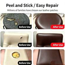 1 Self-Adhesive PVC Leather Repair Patch, Leather Repair Tape, DIY Suitable For Repairing Sofas, Chairs, Tables, Handbags, Shoes, And Motorcycle Seats - Dark Brown - View 7