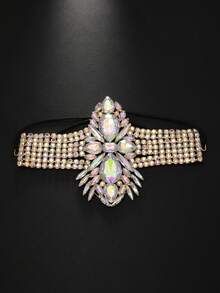 1 pieza Nueva Cadena de Pierna Completa de Strass Sexy Exagerada Personalizada Cadena Corporal para Discoteca Accesorio para Fiesta y Banquete - Dorado - Ver 4