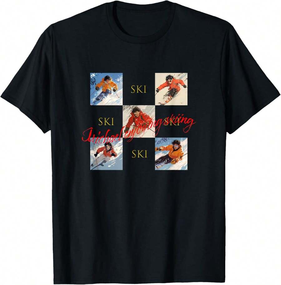 Ski 003 T-Shirt - 黑色 - 查看 1