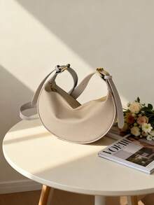 Fashionable New Women's Crossbody Bag, Solid Color Minimalist PU, Suitable For Dating, Shopping, Versatile Exquisite Bag - Khaki - View 9