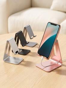 2/1pc Universal Metal Phone & Tablet Stand, Anti-Slip Anti-Vibration Adjustable Angle Desktop Base, Creative Desktop Accessory, Suitable For Live Streaming, Watching Movies, Charging, Home Office, Bedroom Desk Daily Use - Multicolor - View 1