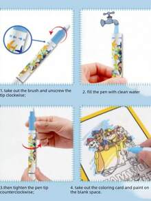 1pc Paw Patrol Watercolor Painting Album Reusable For Doodling And Drawing Best Holiday Gift For Friends Party Decoration - Cartoon - View 5