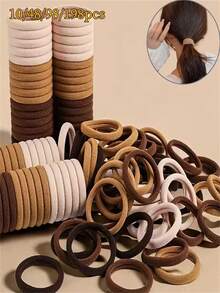 198/98/48/10pcs Earth Tone Women's Minimalist Seamless Headbands, High Elasticity Hair Accessories, Hair Styling Accessories, Suitable For Home, Travel, Sports, Work, Campus - Earth Tones - View 1