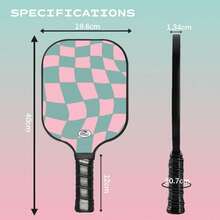 VINSGUIR Pickleball Racket- - Pink Green - View 3