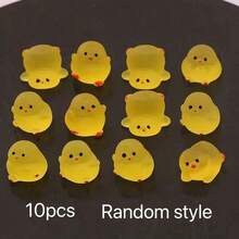 5/10/20/50pcs Mini Glow In The Dark Chick DIY Accessories, Decoration For Car, Dashboard, Desktop, Room, Party, Garden Landscape - Yellow - View 13