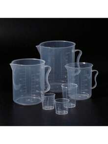 20ml/30ml/50ml/250ml/500ml/1000ml Transparent Plastic Graduated Measuring Cup, Baking Beaker Liquid Measuring Container, Kitchen Tool, Jewelry Making - Multicolor - View 9