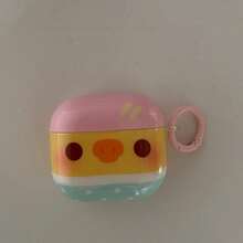 Casing Earphone Motif Beruang Hidung Ayam Sederhana dengan Cincin, Cocok untuk Pro 3, Pro 2 Baru, Pelindung Pro Lucu, Apple 4 Sederhana, Casing Earphone Personalisasi untuk Anak Perempuan Generasi 1/2, Pelindung Musim Semi/Panas, Hadiah Ulang Tahun/Hadiah Liburan - MultiWarna - View 5
