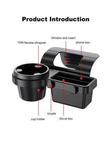 Car Door Hanging Cup Holder Storage Box, Multi-Function Window Side Beverage Cup Holder, Phone, Keys, Miscellaneous Items Organizer Rack, Universal Car Accessory - A - View 7