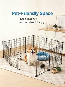 DIY Metal Wire Pet Fence, Cat Isolation Gate And Dog Fence/Barrier; Freely Configurable Modular Metal Mesh Panels (Suitable For Cats, Hamsters Or Rabbits), Can Be Used As Isolation Fence Or Pet Safety Barrier - Multicolor - View 7