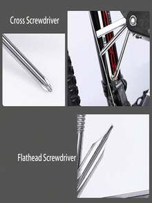 2pcs 16-In-1 Portable Socket Wrench Multi-Function Bicycle Tool Set, Screwdriver, Motorcycle & Bicycle Repair Tool - Black - View 11