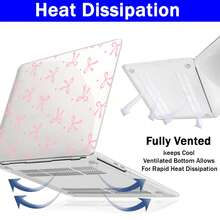 Funda transparente con lazo para laptop, compatible con computadoras portátiles Apple, cubierta protectora de plástico duro y resistente, adecuada para Air Pro - corbata de moño - Ver 6