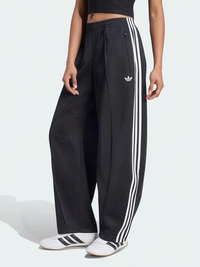 Adidas Originals 女款休閒百搭條紋拼色拉鍊口袋運動長褲