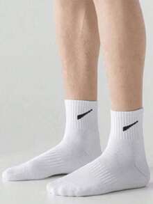 1/5/10/20 Pairs Men/Women/Sports Breathable Mid-Calf Casual Socks, Deodorizing Moisture-Wicking White Socks, Black Socks, Suitable For All-Season Daily Wear And Outdoor Sports - Multicolor - View 4