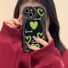 Green Heart 15 Pro Phone Case, Anti-Drop Soft Cover Compatible With Iphone 14 Plus, 13, 12, XS, 11 Pro Max, Women - Multicolor - View 3