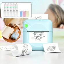 Mini Inkless Thermal Printer, Portable Pocket Sticker And Receipt Printer With 13 Thermal Paper Rolls (8 Thermal Paper And 5 Stick Paper), Smart Phone Printer For Photos, Notes, Diaries, Labels, Home And Office - Multicolor - View 11