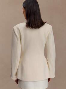 Spring/Autumn Beige Blazer For Women, Office Commute Versatile Multi-Scenario Outerwear - Apricot - View 4