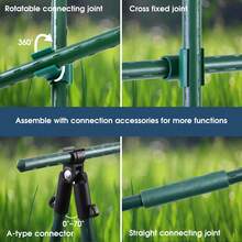 20pcs Plant Support Stakes | Adjustable Reusable Weatherproof - Garden Plant Connector Stakes Kit - For Indoor Outdoor Backyard Gardening Planting Tomato Cucumber - 20-piece Vegetable Rack Set - View 3