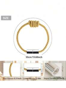 2pcs Magnetic Knot Curtain Tiebacks, Home And Office Fabric Curtain Rope Tiebacks - Knot Style - View 3