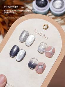 Esmalte em Gel Magnético Olho de Gato Azul Gelado BAOSHIMAN, Gel Holográfico Brilhante Soak-Off LED UV, Requer Cura, Não Descasca, Brilhante, DIY para Casa e Salão de Unhas - Transparente - Visão 5