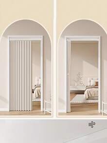 Minimalist Foldable Room Divider Curtain - Foldable, With Hooks And Storage Ties, Modern Polyester Material, Suitable For Living Room/Bedroom/Kitchen, Multiple Colors And Sizes Available, Easy To Care, Pleated Design, - A - View 7