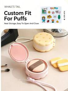 1pc Dual Layer Wet Dry Separation Makeup Puff Storage Case, High Appearance Portable Lidded Storage Box, Lightweight Dustproof Jewelry Organizer Box For Earrings Studs Cosmetic Puff Travel Carry Case With Ventilated Bottom - Multicolor - View 11