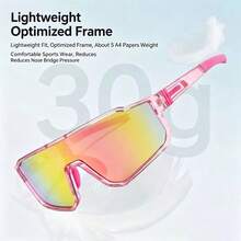 Windproof Sports Cycling Goggles, Shock Resistant Anti Sand Eyewear For Running Motorcycle Outdoor Sports - Pink - View 2