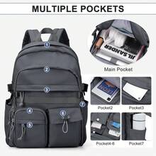 New Backpack, Laptop Backpack, Fits 14-15.6 Inch Laptops, Unisex, Lightweight And Durable, Multi-Functional Pockets, Large Capacity College Outdoor Backpack, Travel Backpack, Hiking Backpack, Lightweight Casual Daily Backpack, With Laptop Compartment, Fashion Multi-Functional Backpack, Suitable For Work, Business And College Use, Multiple Colors Available - Multicolor - View 6